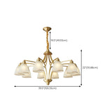 8-Light Classic Fabric Drum Gold Chain Chandelier Image - 30