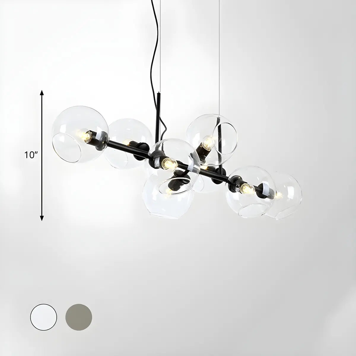 8-Light Contemporary Globe Glass Island Pendant Light Image - 11