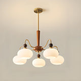 8-Light Drum Glass Hanging Light, Adjustable Height Image - 5