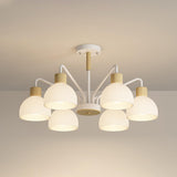 8-Light Hemispherical Semi-Flush Mount Lamp Living Room Image - 13