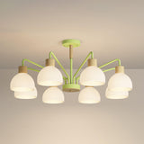 8-Light Hemispherical Semi-Flush Mount Lamp Living Room Image - 21