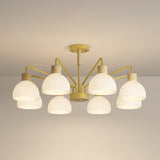 8-Light Hemispherical Semi-Flush Mount Lamp Living Room Image - 23