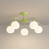 8-Light Hemispherical Semi-Flush Mount Lamp Living Room Image - 32