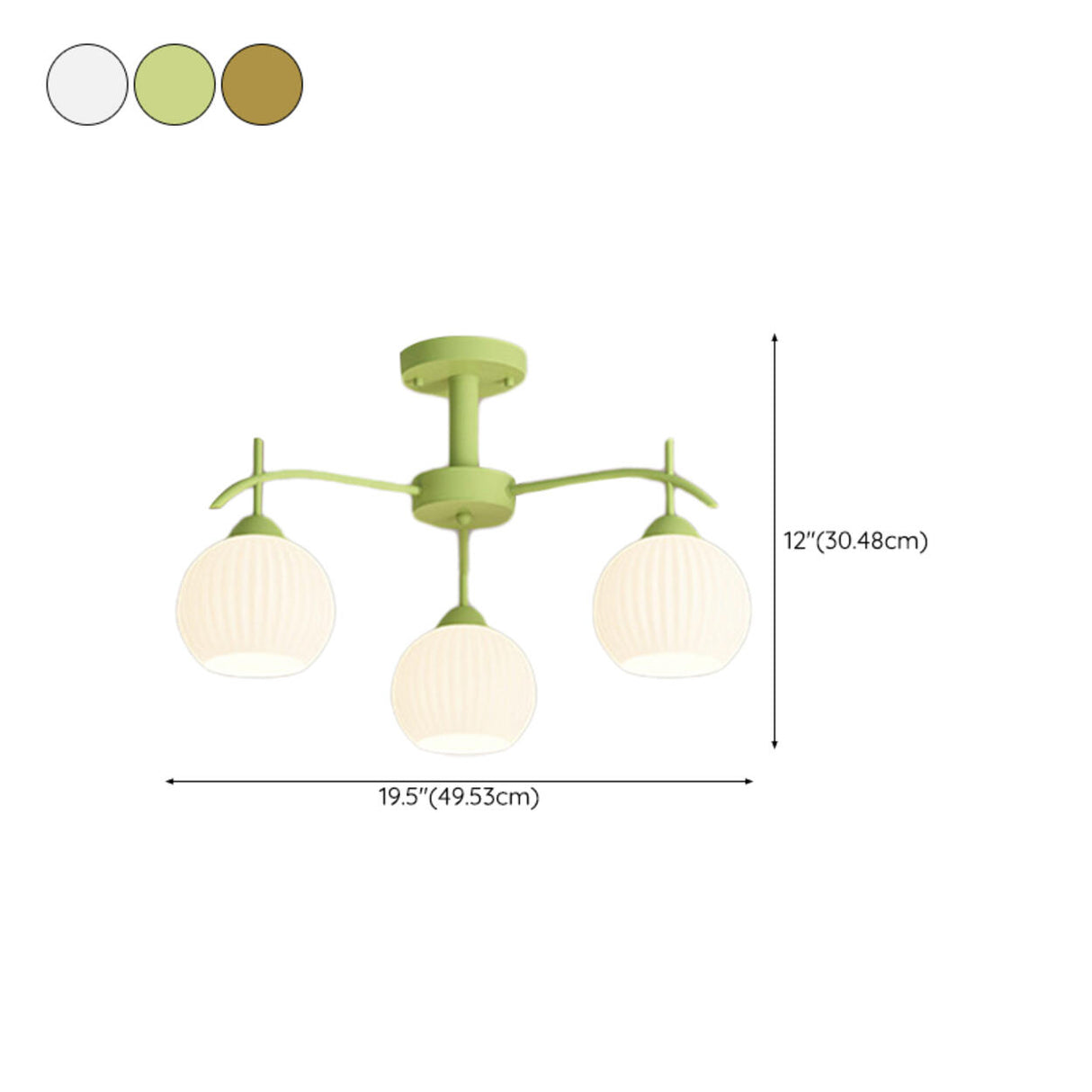 8-Light Hemispherical Semi-Flush Mount Lamp Living Room 