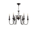 8-Light Modern Adjustable Black Candle Chandelier Image - 10