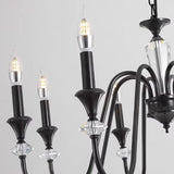 8-Light Modern Adjustable Black Candle Chandelier Image - 13