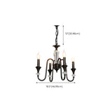 8-Light Modern Adjustable Black Candle Chandelier #size