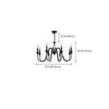 8-Light Modern Adjustable Black Candle Chandelier Image - 16