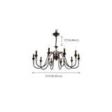 8-Light Modern Adjustable Black Candle Chandelier Image - 17