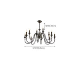 8-Light Modern Adjustable Black Candle Chandelier Image - 18