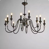 8-Light Modern Adjustable Black Candle Chandelier Image - 3