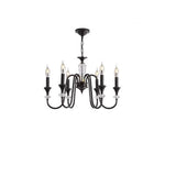 8-Light Modern Adjustable Black Candle Chandelier Image - 5