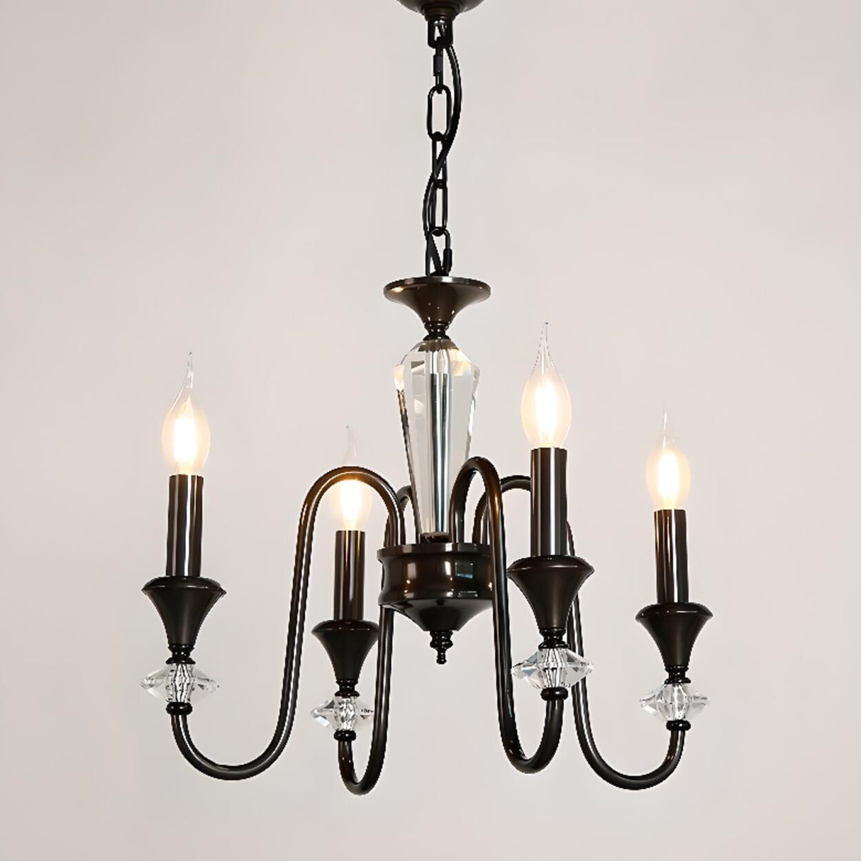 8-Light Modern Adjustable Black Candle Chandelier Image - 9