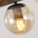 8-Light Modern Amber Globe Island Pendant Light Image - 13