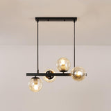 8-Light Modern Amber Globe Island Pendant Light Image - 2