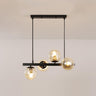 8-Light Modern Amber Globe Island Pendant Light Image - 2