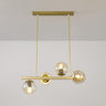 8-Light Modern Amber Globe Island Pendant Light Image - 7