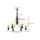 8-Light Modern Black Chrome Glass Globe Chandelier Image - 19