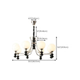 8-Light Modern Black Chrome Glass Globe Chandelier Image - 20