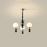 8-Light Modern Black Chrome Glass Globe Chandelier Image - 6