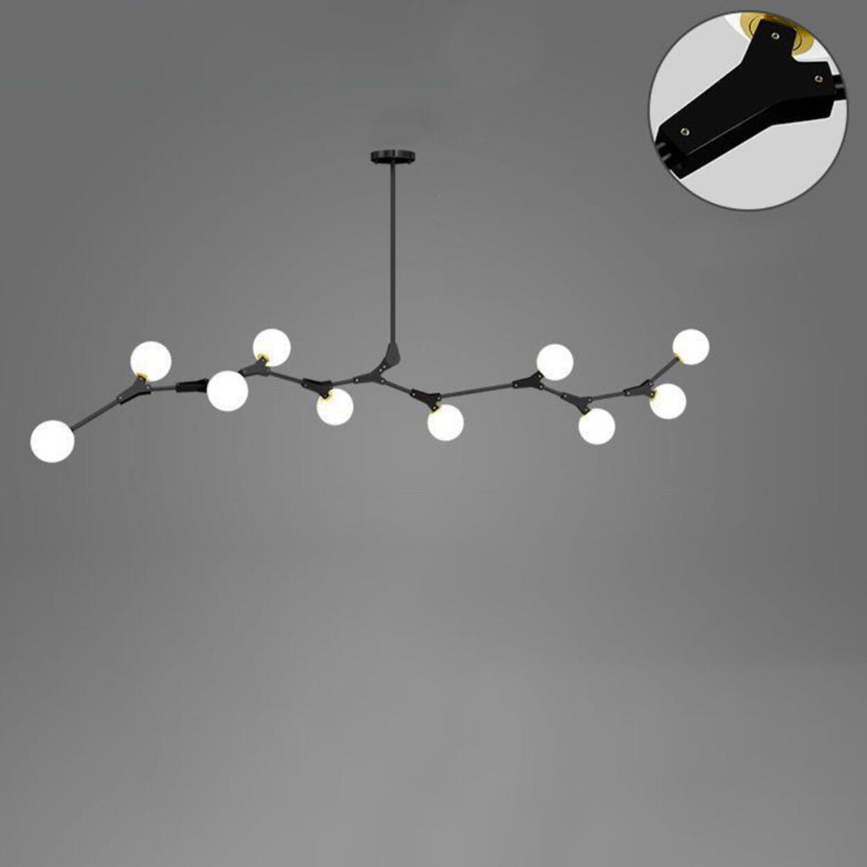 9-Light Modern Globe Branch Island Chandelier Light Image - 11