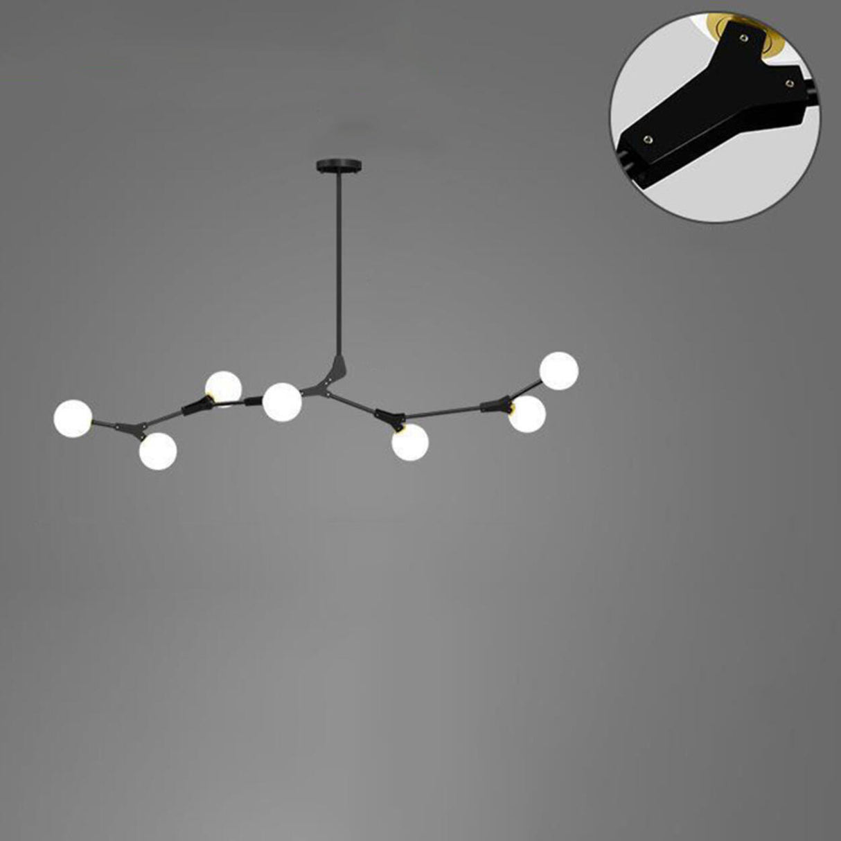 9-Light Modern Globe Branch Island Chandelier Light Image - 6