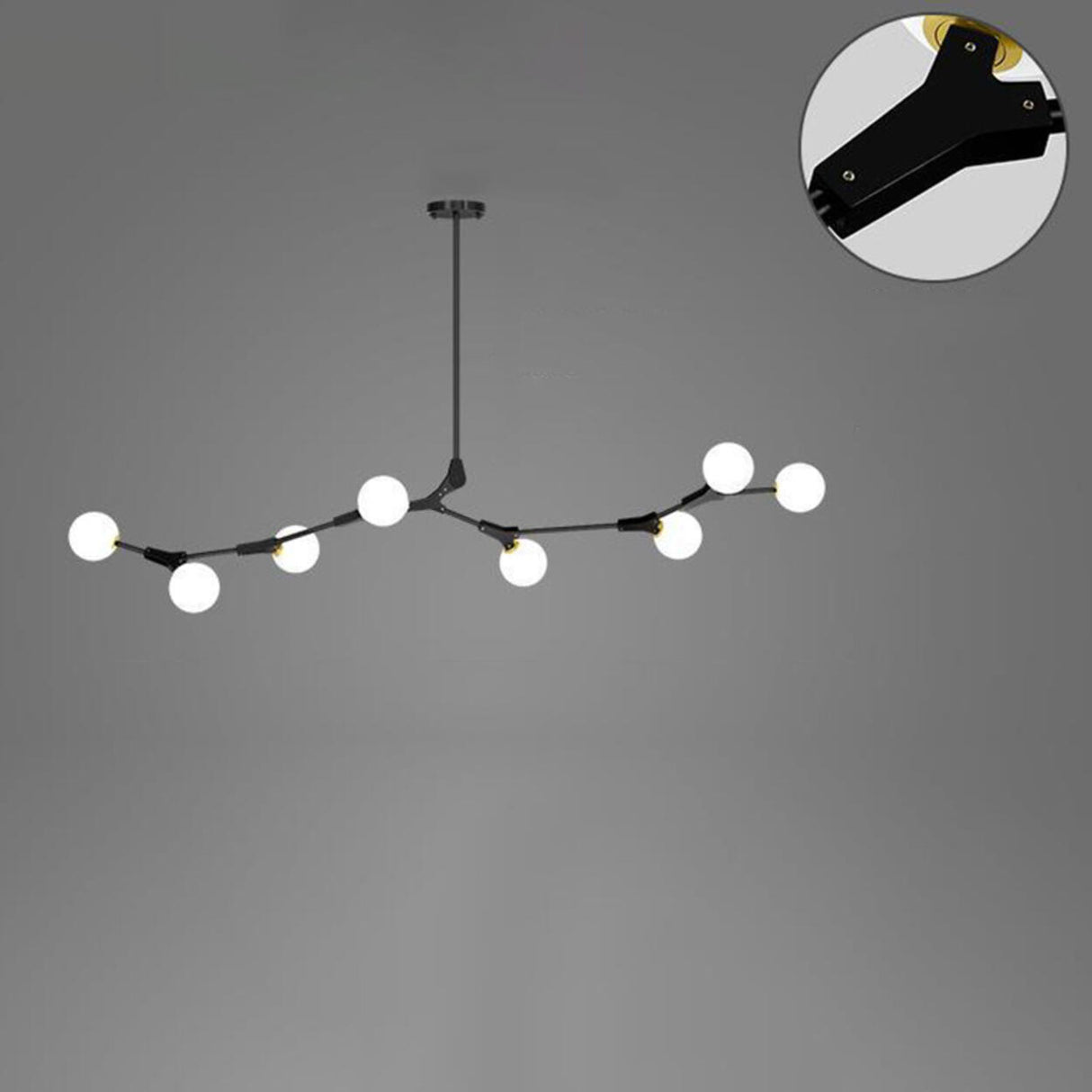 9-Light Modern Globe Branch Island Chandelier Light Image - 8