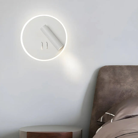 Acrylic Circular Hardwired Bedside Reading Wall Light Image - 1