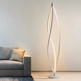 Acrylic Shade Modern Sculptural Cyclone LED Floor Lamp Image - 1