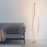 Acrylic Shade Modern Sculptural Cyclone LED Floor Lamp Image - 2