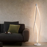 Acrylic Shade Modern Sculptural Cyclone LED Floor Lamp Image - 4