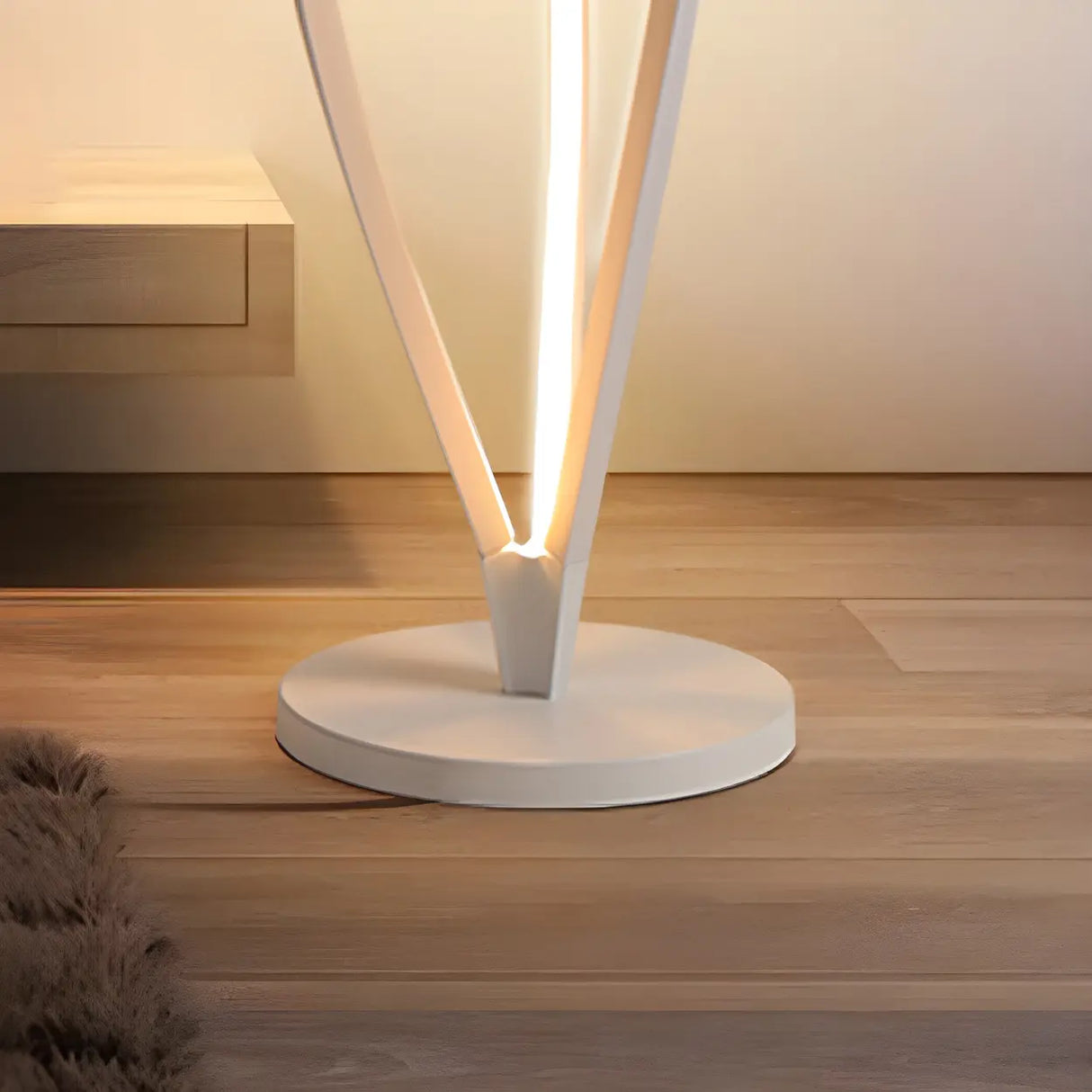 Acrylic Shade Modern Sculptural Cyclone LED Floor Lamp Image - 8