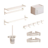 Adhesive Mount Bathroom Storage Rack Set with Hooks Image - 10