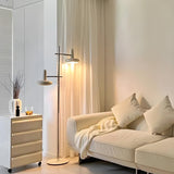 Adjustable 2-Light White Cone Modern Floor Lamp Image - 2