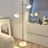 Adjustable 2-Light White Cone Modern Floor Lamp Image - 3