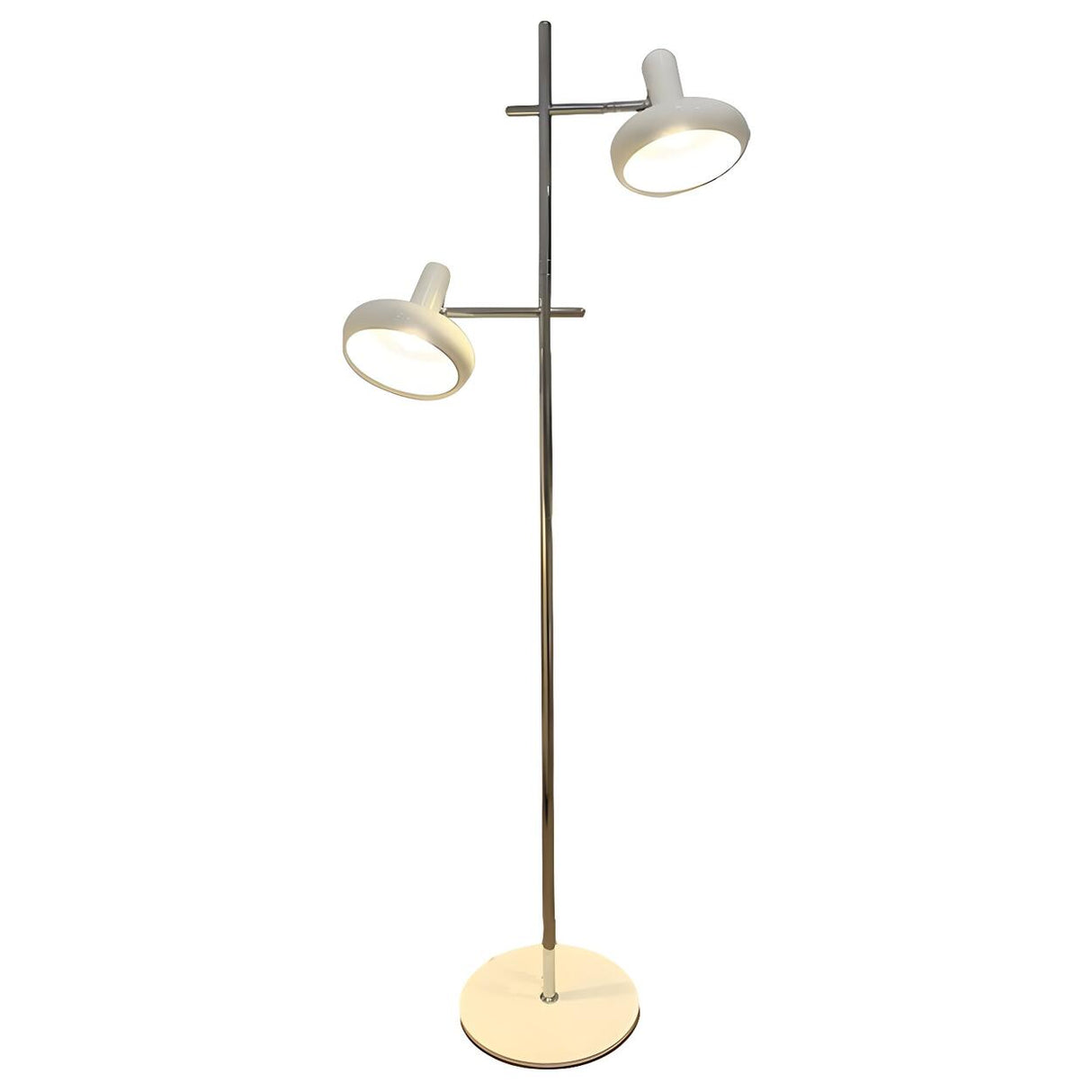 Adjustable 2-Light White Cone Modern Floor Lamp Image - 5