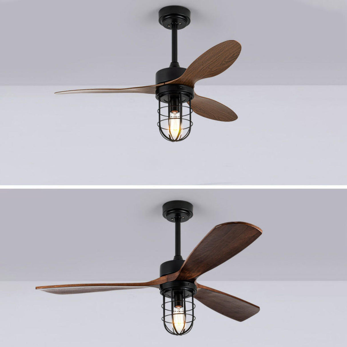 Adjustable 3 Blades Industrial Cage Ceiling Fan Light Image - 10