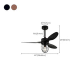 Adjustable 3 Blades Industrial Cage Ceiling Fan Light #size