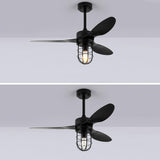 Adjustable 3 Blades Industrial Cage Ceiling Fan Light Image - 9