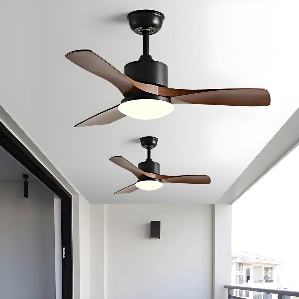 Adjustable 3 Wood Blades Ceiling Fan with LED Light Image - 15