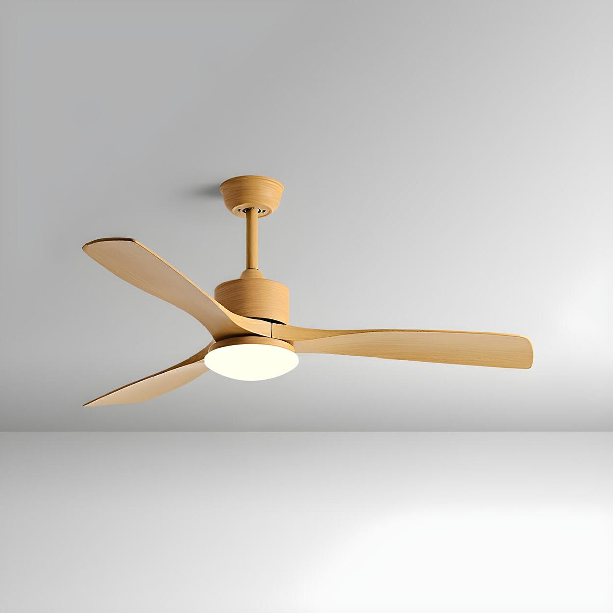 Adjustable 3 Wood Blades Ceiling Fan with LED Light Image - 16