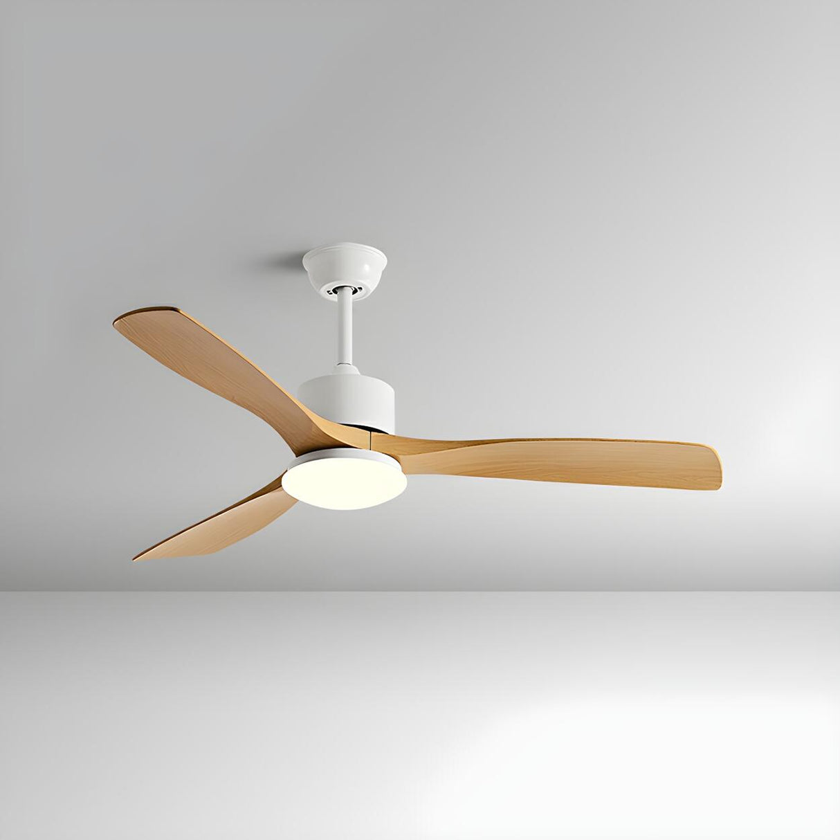 Adjustable 3 Wood Blades Ceiling Fan with LED Light Image - 19