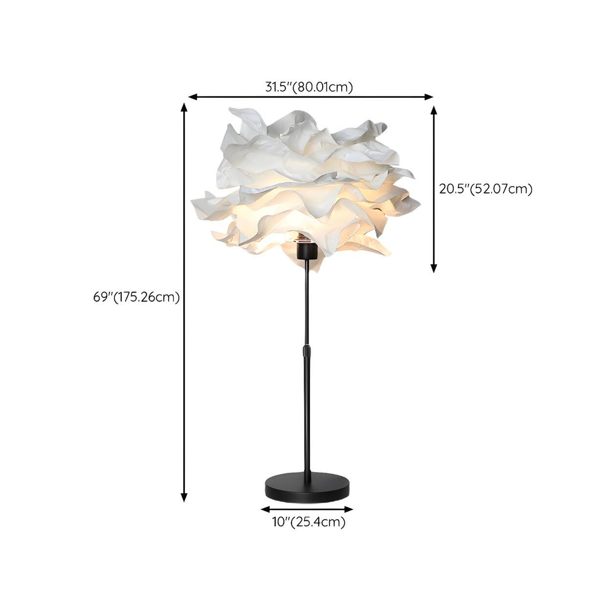 Adjustable Abstract White Cloud-Shaped Floor Lamp 