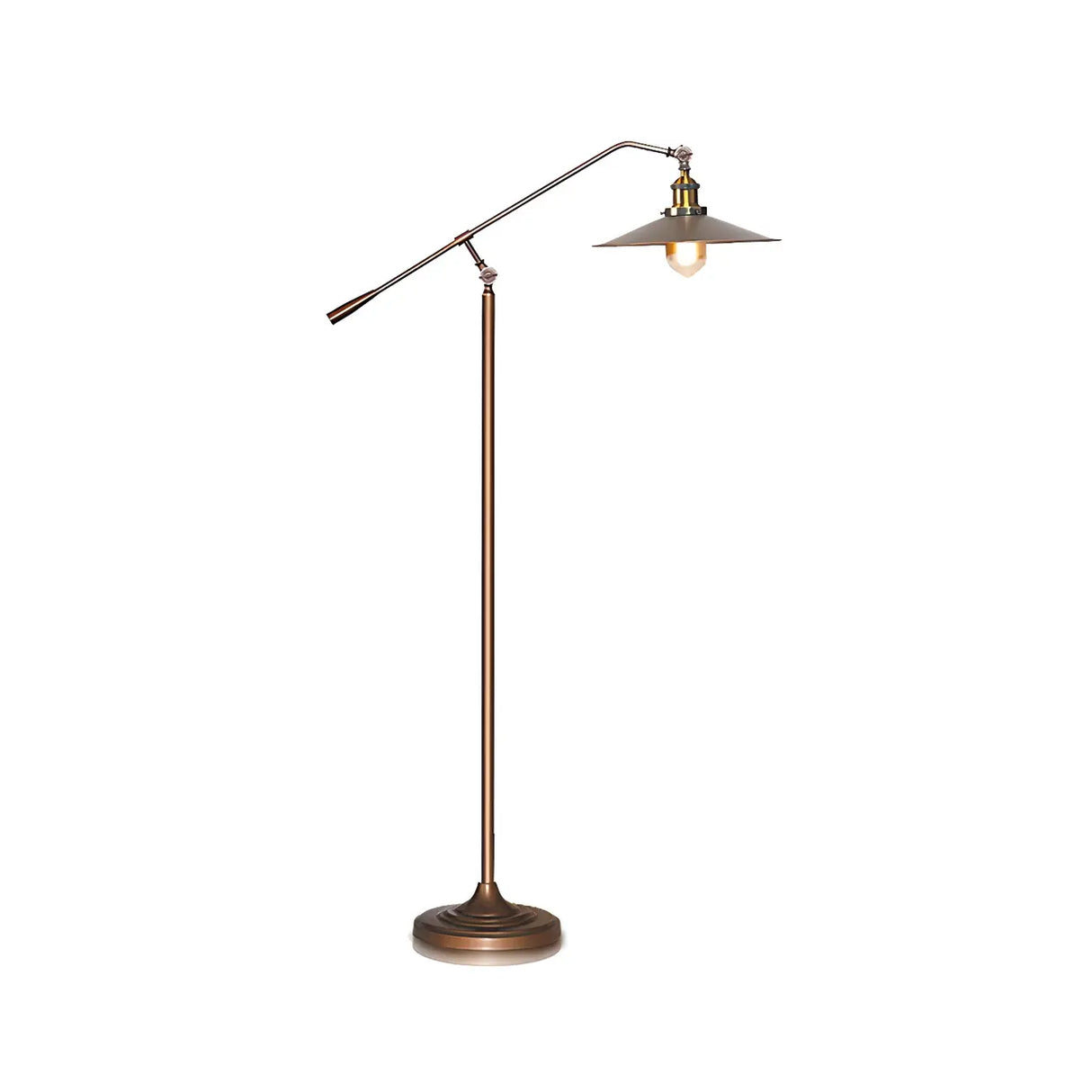 Adjustable Antique Bronze Flared Metal LED Floor Lamp Image - 4