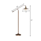 Adjustable Antique Bronze Flared Metal LED Floor Lamp #size