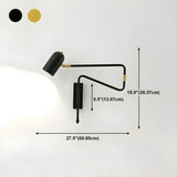 Adjustable Arm Iron Dome Bedroom Reading Wall Lamp #size