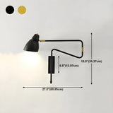 Adjustable Arm Iron Dome Bedroom Reading Wall Lamp Image - 20