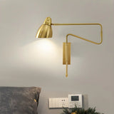 Adjustable Arm Iron Dome Bedroom Reading Wall Lamp Image - 6