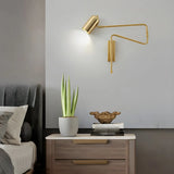 Adjustable Arm Iron Dome Bedroom Reading Wall Lamp Image - 7