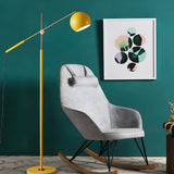 Adjustable Arm Modern Yellow Globe Metal Floor Lamp Image - 1